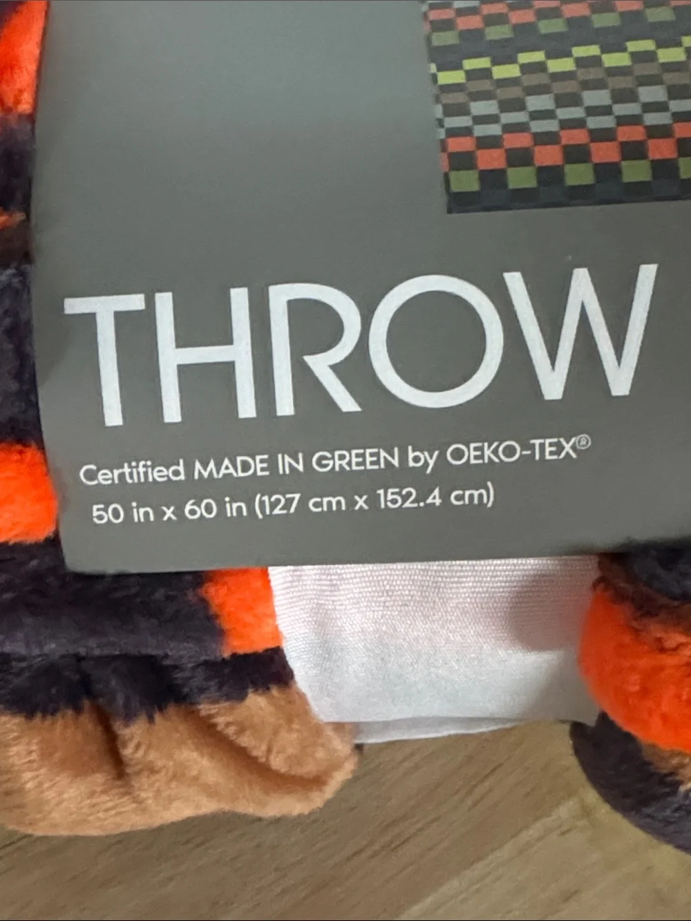Target Patterned Throw Blanket - Black, Orange, Brown, Green NWT